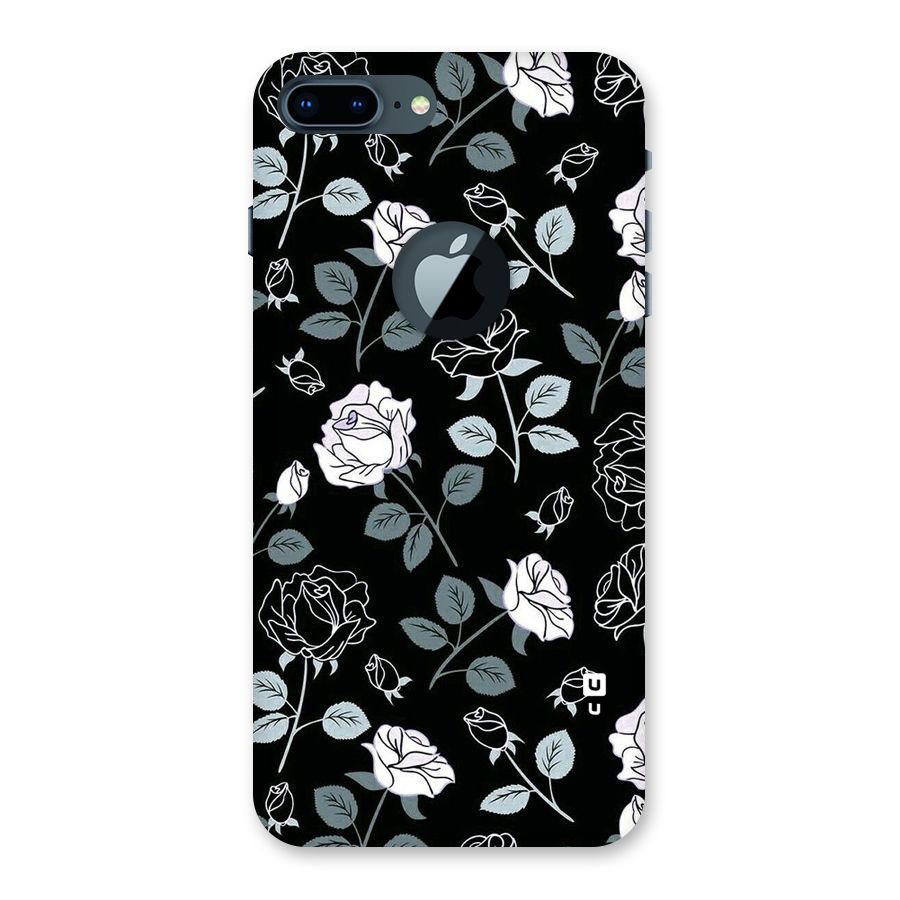 Black Artsy Bloom Back Case for iPhone 7 Plus Logo Cut