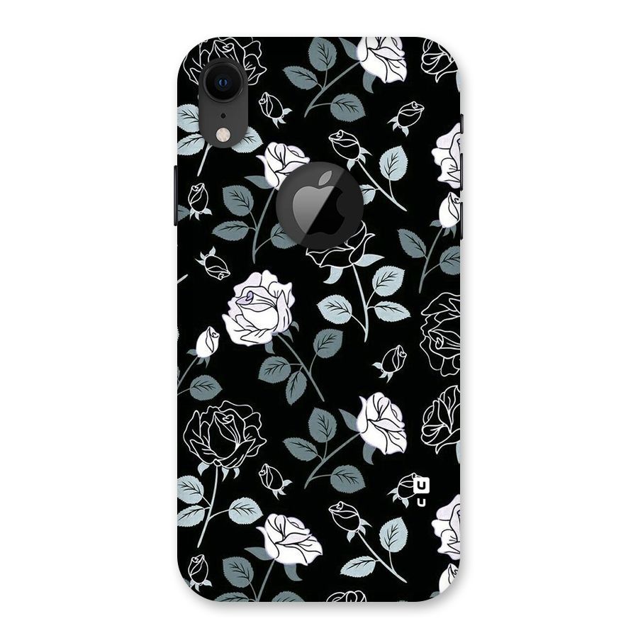 Black Artsy Bloom Back Case for iPhone XR Logo Cut