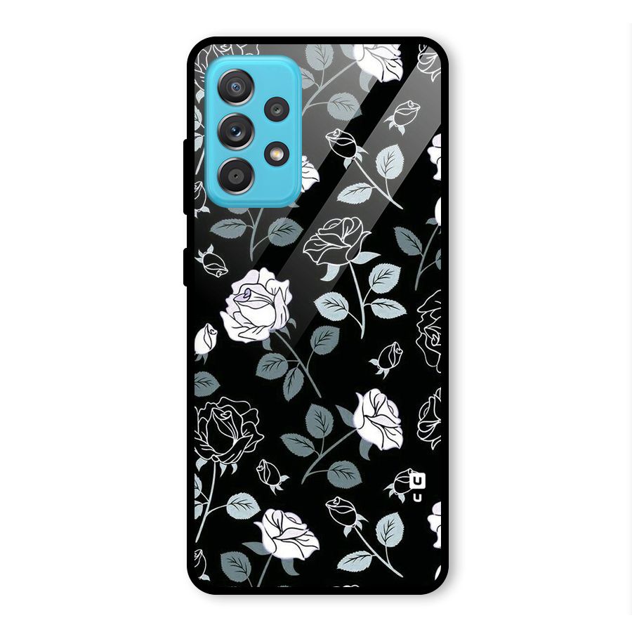 Black Artsy Bloom Glass Back Case for Galaxy A52s 5G