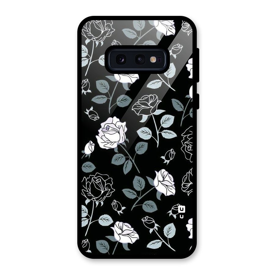 Black Artsy Bloom Glass Back Case for Galaxy S10e