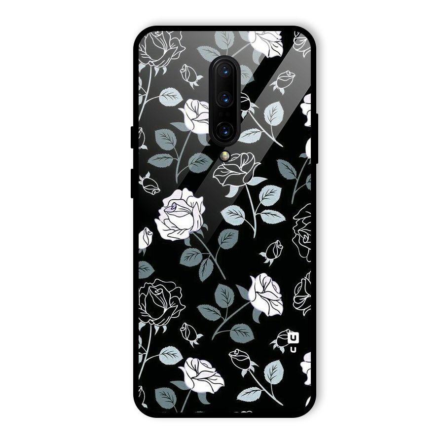 Black Artsy Bloom Glass Back Case for OnePlus 7 Pro