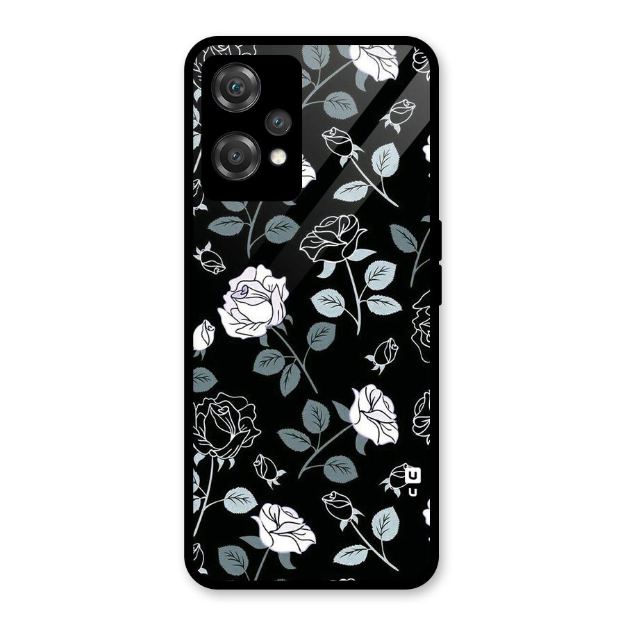 Black Artsy Bloom Glass Back Case for OnePlus Nord CE 2 Lite 5G