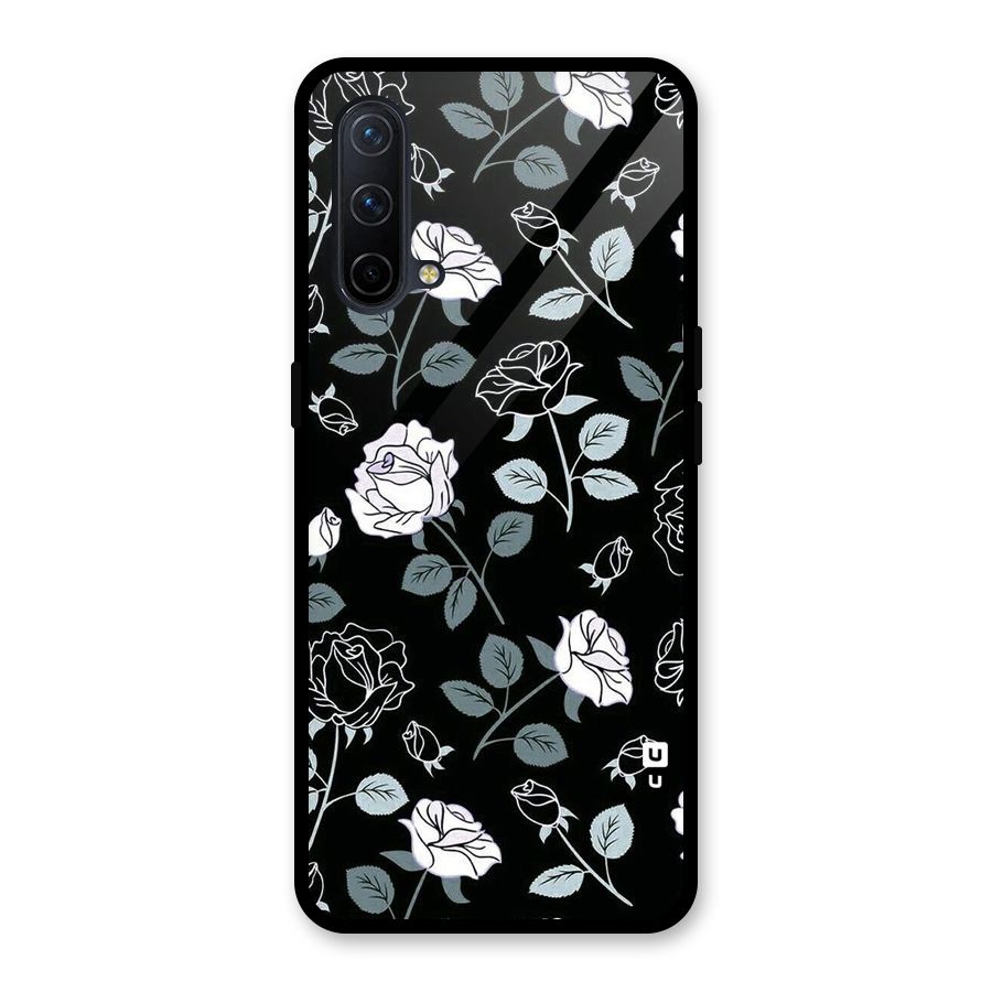 Black Artsy Bloom Glass Back Case for OnePlus Nord CE 5G