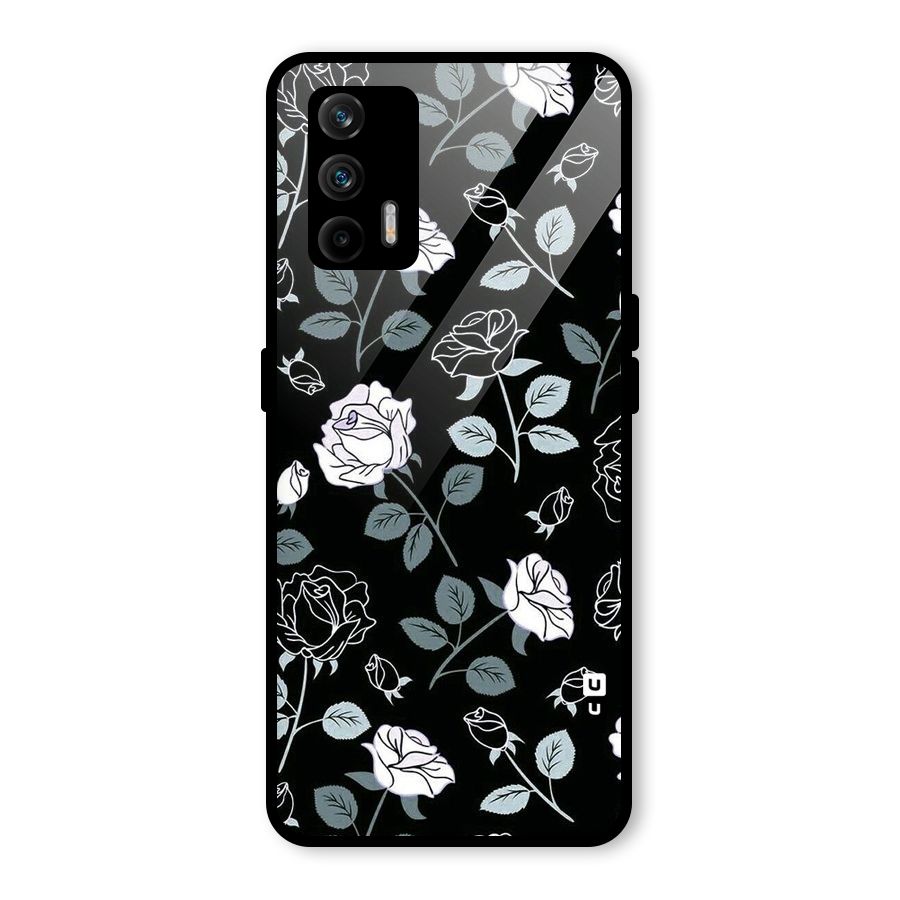 Black Artsy Bloom Glass Back Case for Realme GT 5G