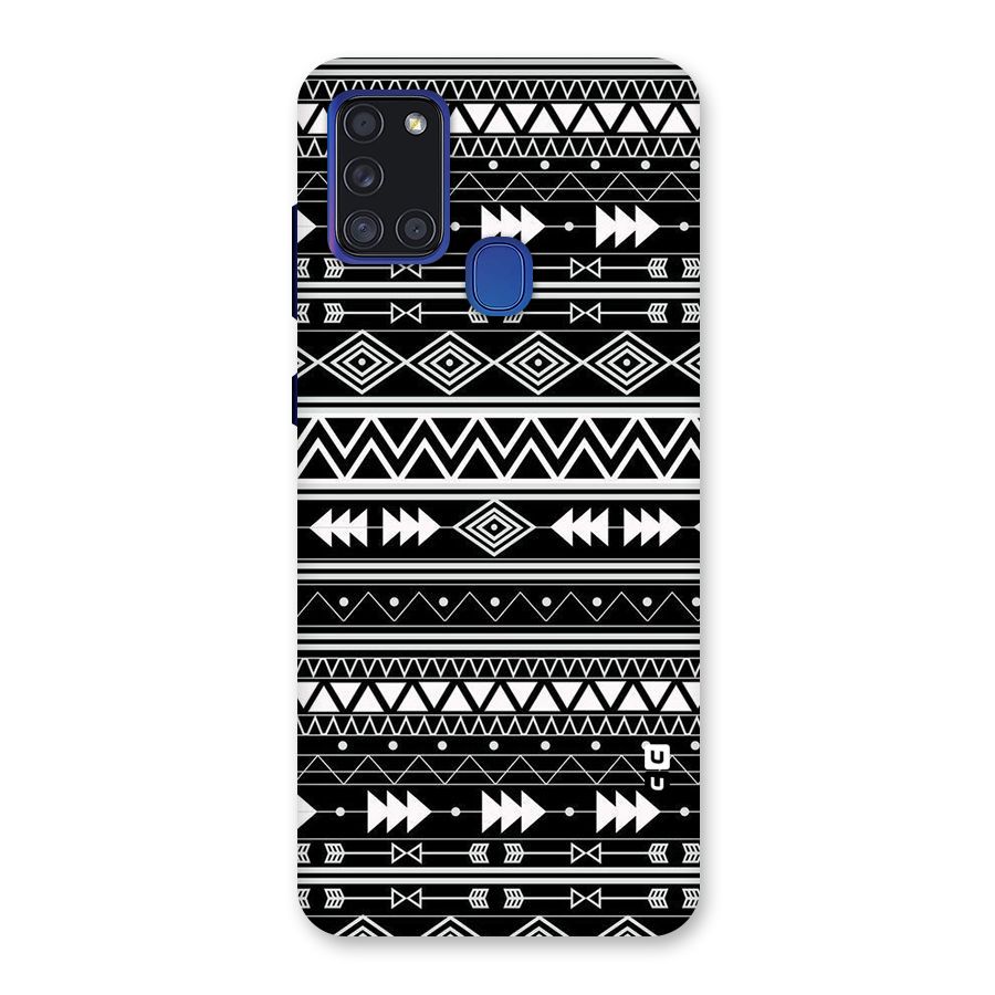 Black Aztec Creativity Back Case for Galaxy A21s