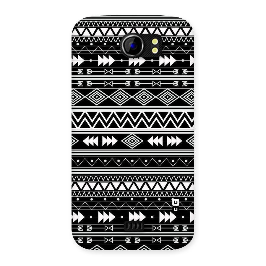 Black Aztec Creativity Back Case for Micromax Canvas 2 A110