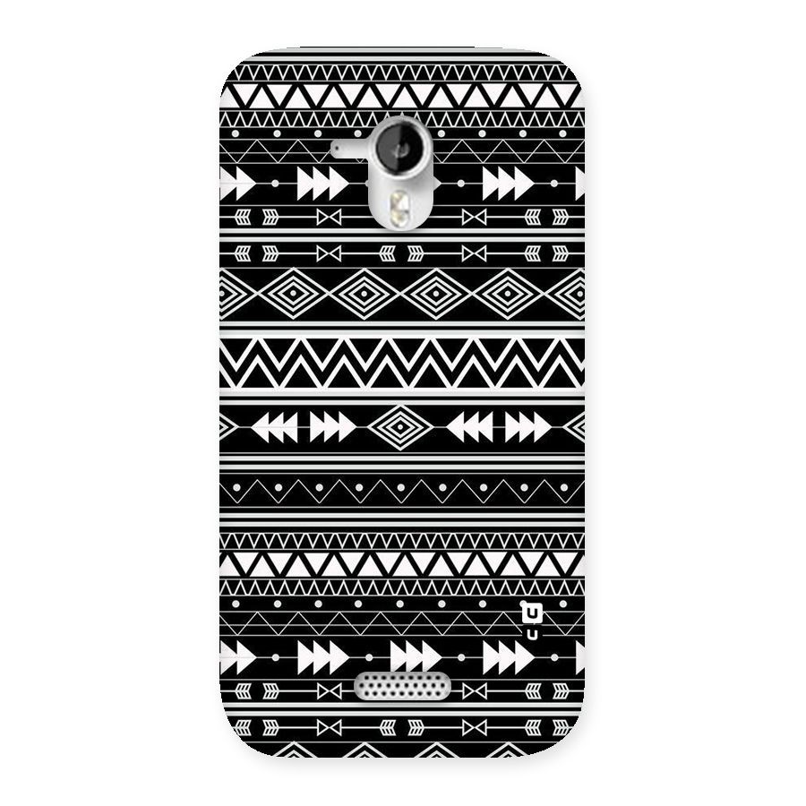 Black Aztec Creativity Back Case for Micromax Canvas HD A116