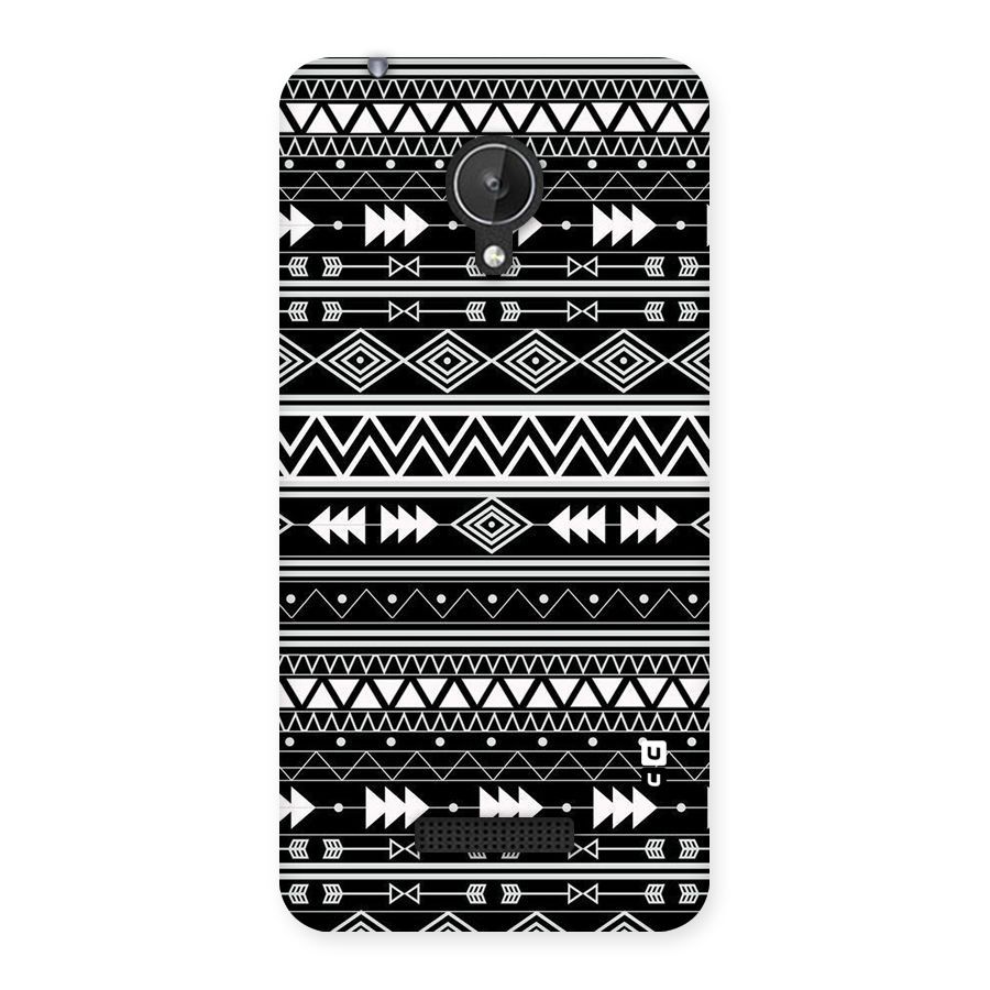 Black Aztec Creativity Back Case for Micromax Canvas Spark Q380