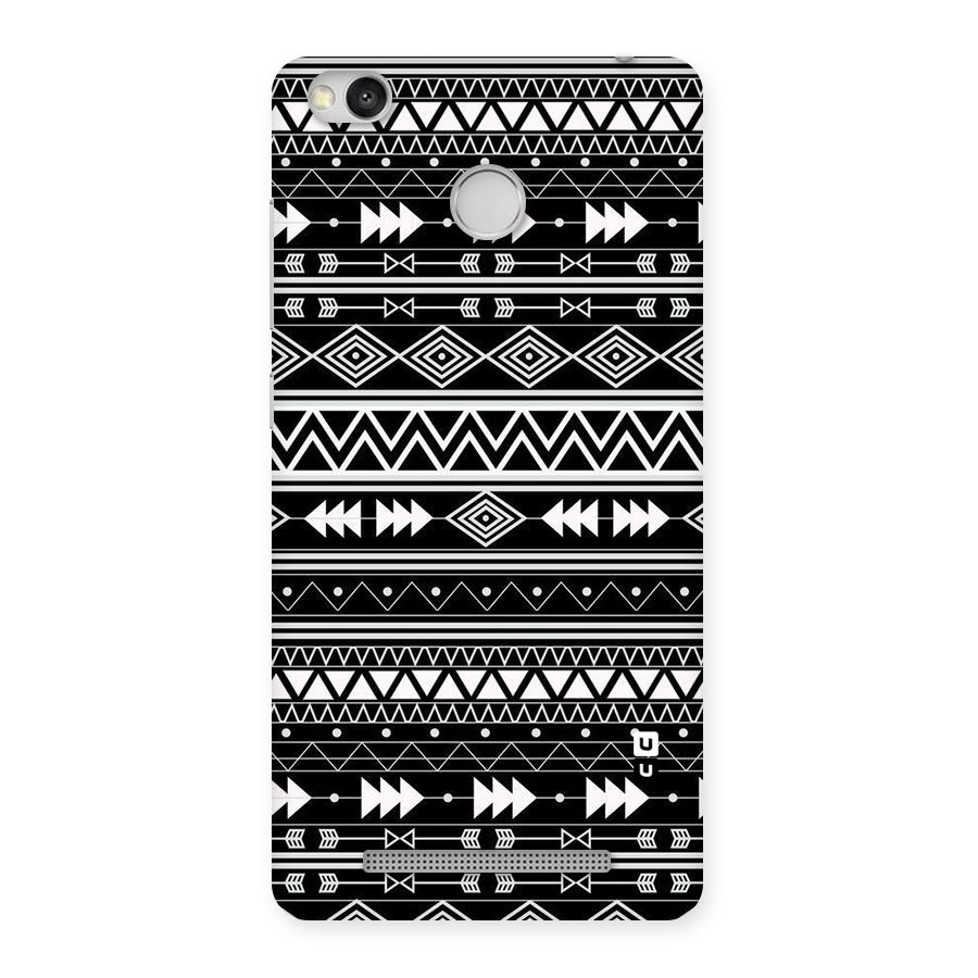 Black Aztec Creativity Back Case for Redmi 3S Prime