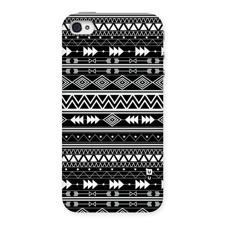 Black Aztec Creativity Back Case for iPhone 4 4s