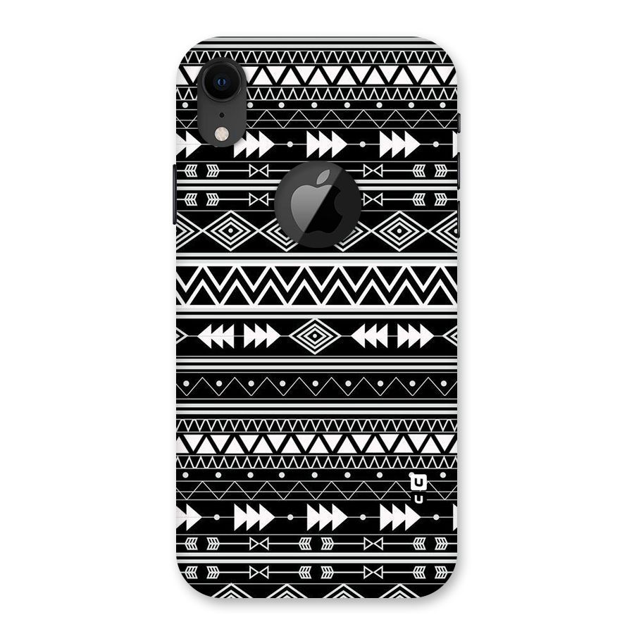 Black Aztec Creativity Back Case for iPhone XR Logo Cut