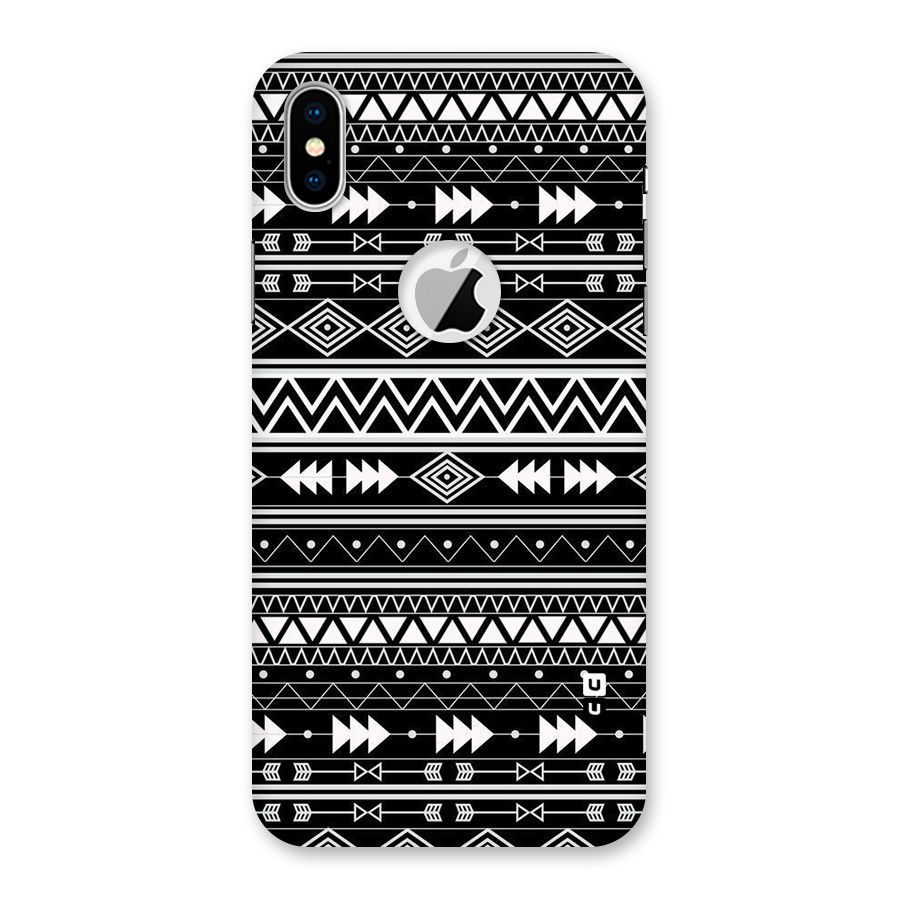 Black Aztec Creativity Back Case for iPhone X Logo Cut