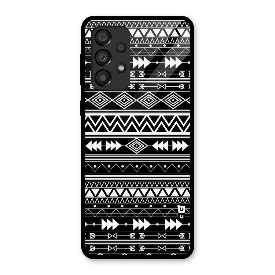 Black Aztec Creativity Glass Back Case for Galaxy A33 5G