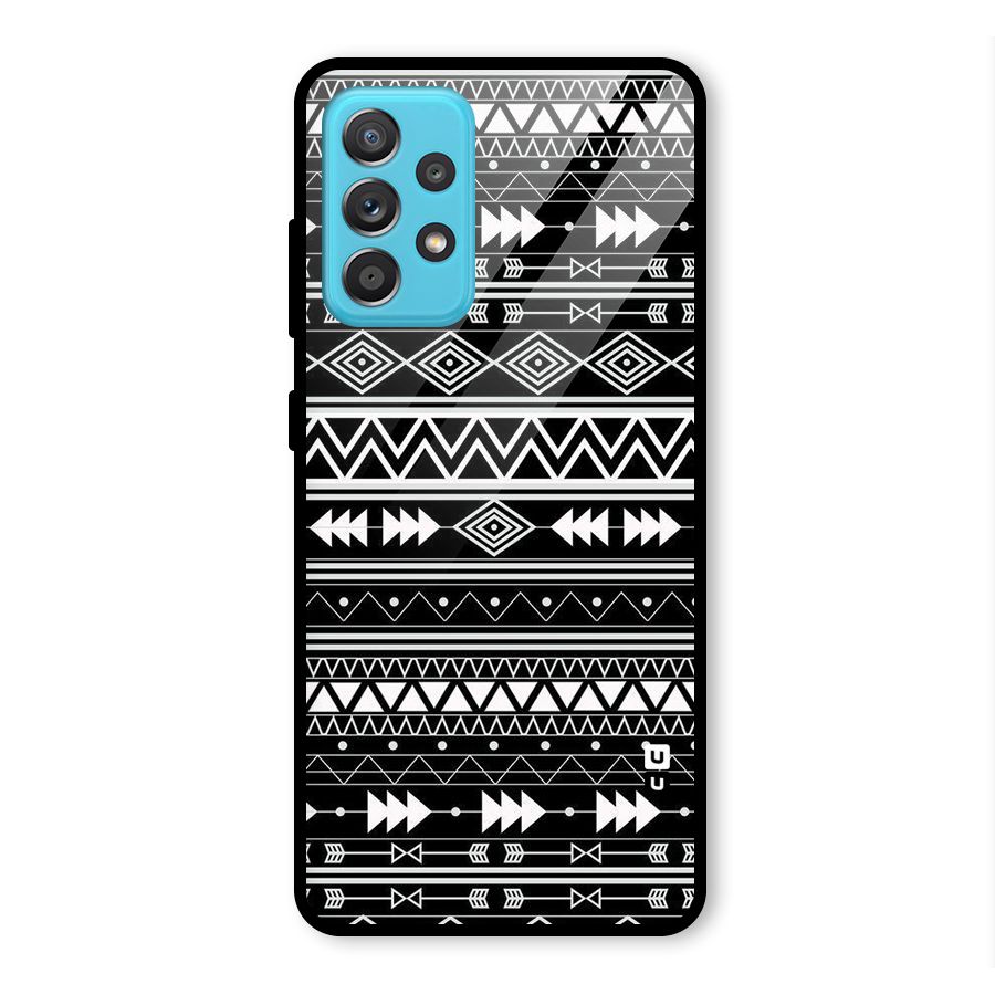 Black Aztec Creativity Glass Back Case for Galaxy A52