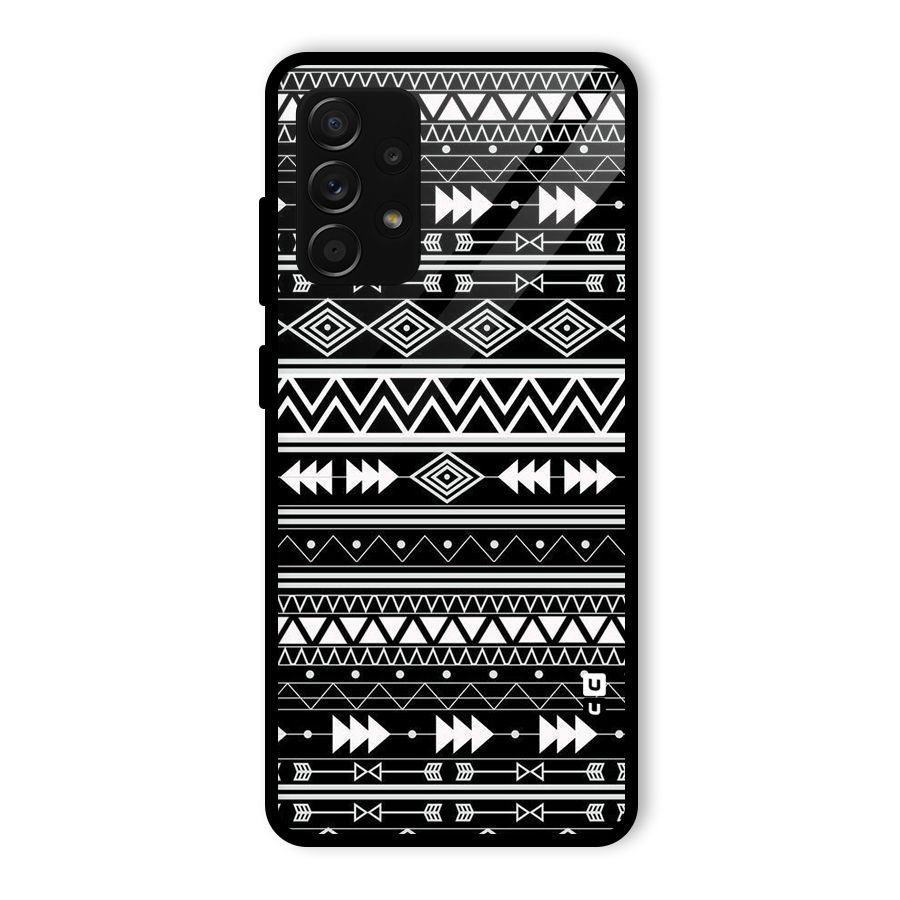 Black Aztec Creativity Glass Back Case for Galaxy A53 5G