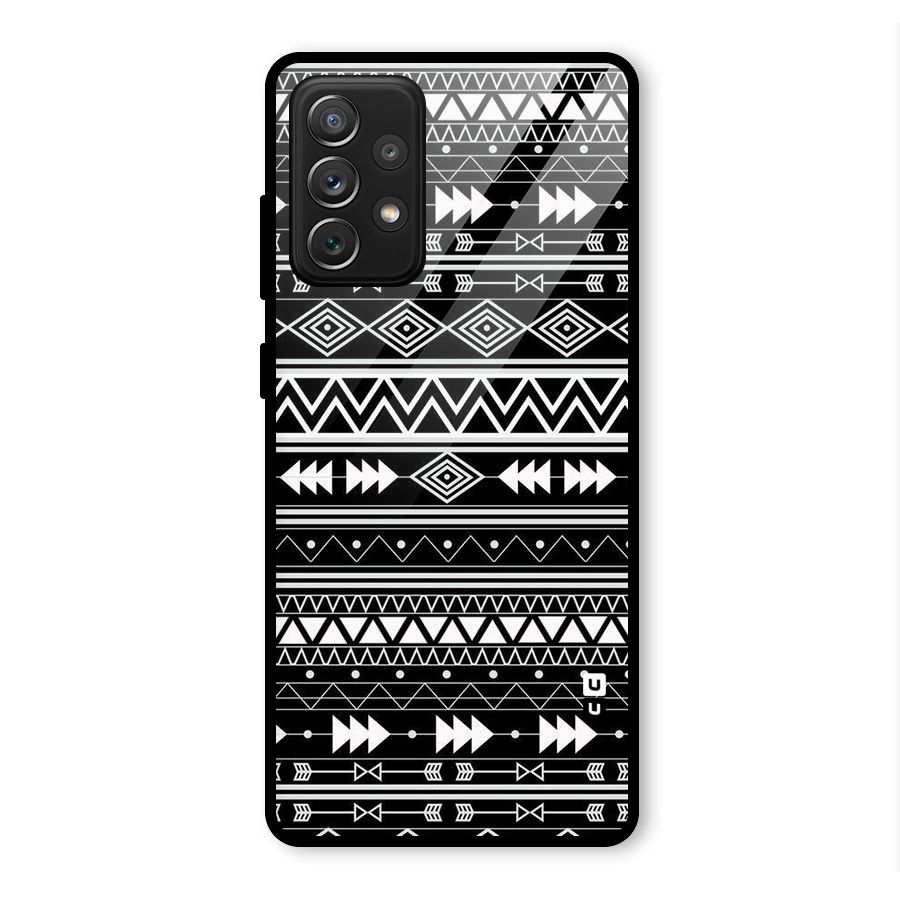 Black Aztec Creativity Glass Back Case for Galaxy A72