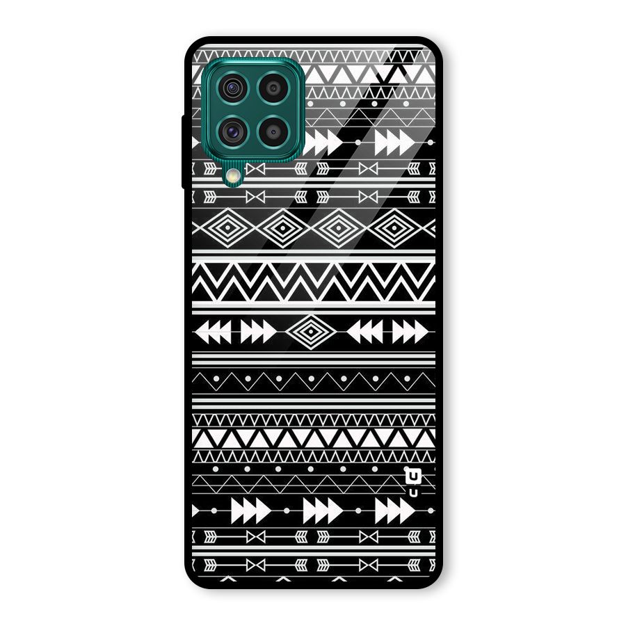 Black Aztec Creativity Glass Back Case for Galaxy F62