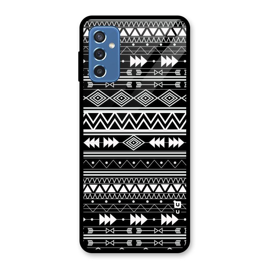 Black Aztec Creativity Glass Back Case for Galaxy M52 5G