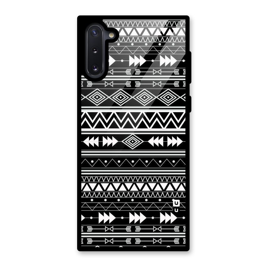 Black Aztec Creativity Glass Back Case for Galaxy Note 10