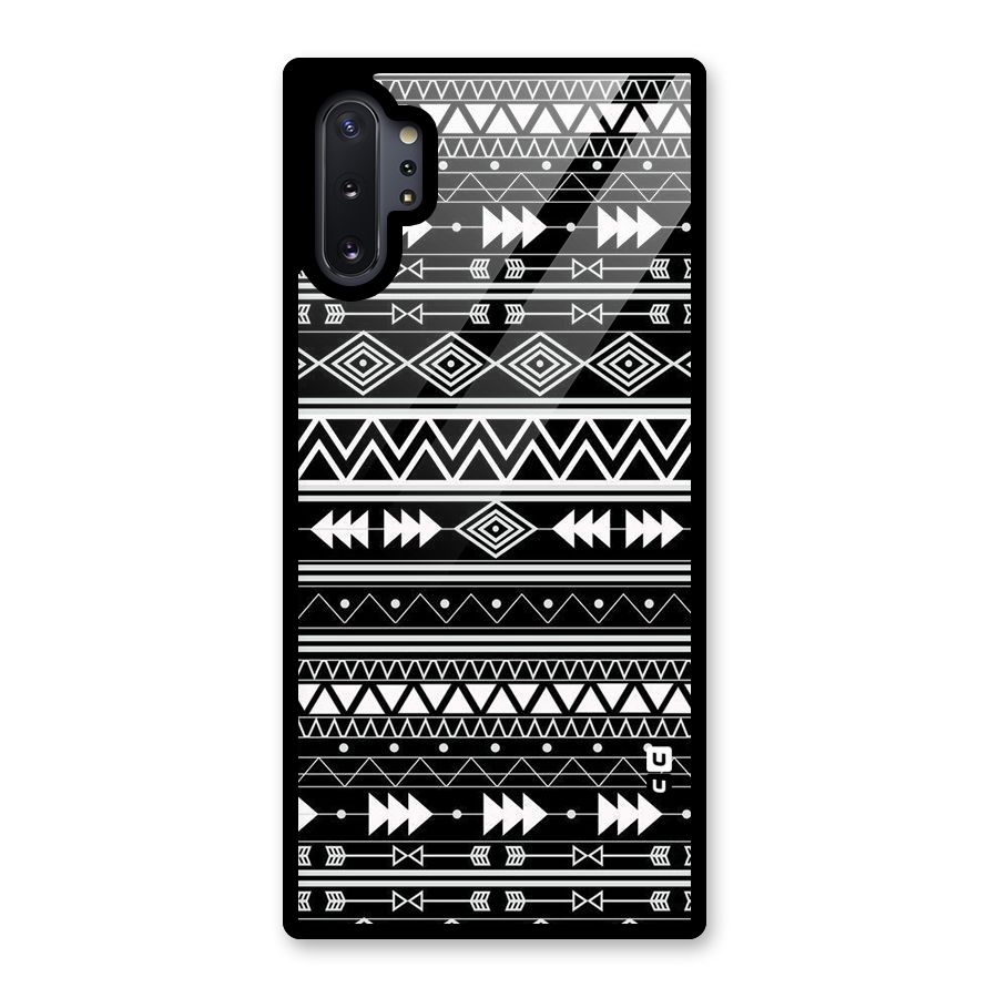 Black Aztec Creativity Glass Back Case for Galaxy Note 10 Plus