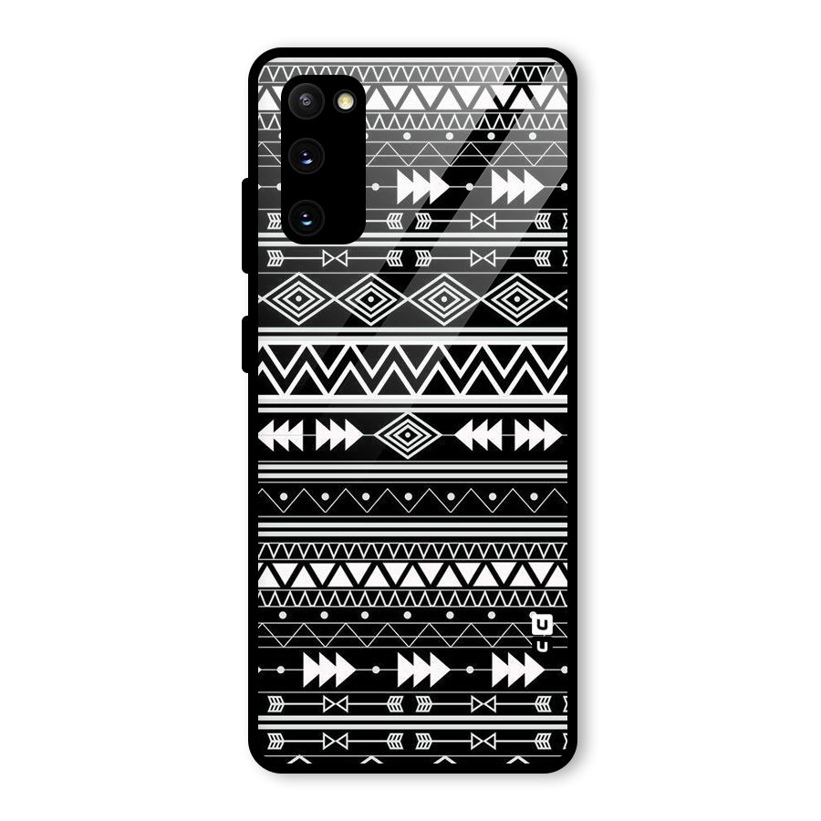Black Aztec Creativity Glass Back Case for Galaxy S20 FE