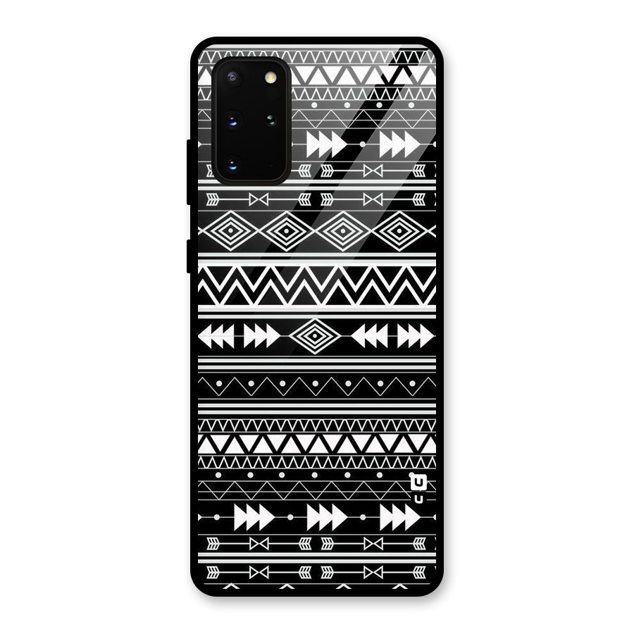 Black Aztec Creativity Glass Back Case for Galaxy S20 Plus