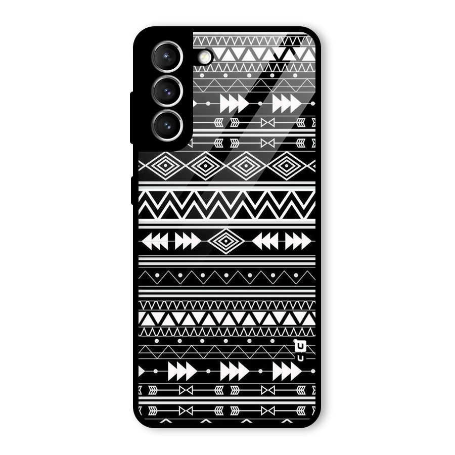 Black Aztec Creativity Glass Back Case for Galaxy S21 5G