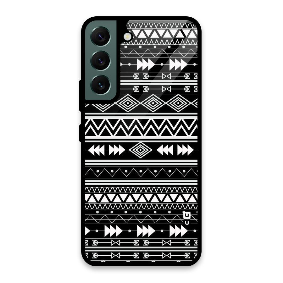 Black Aztec Creativity Glass Back Case for Galaxy S22 5G