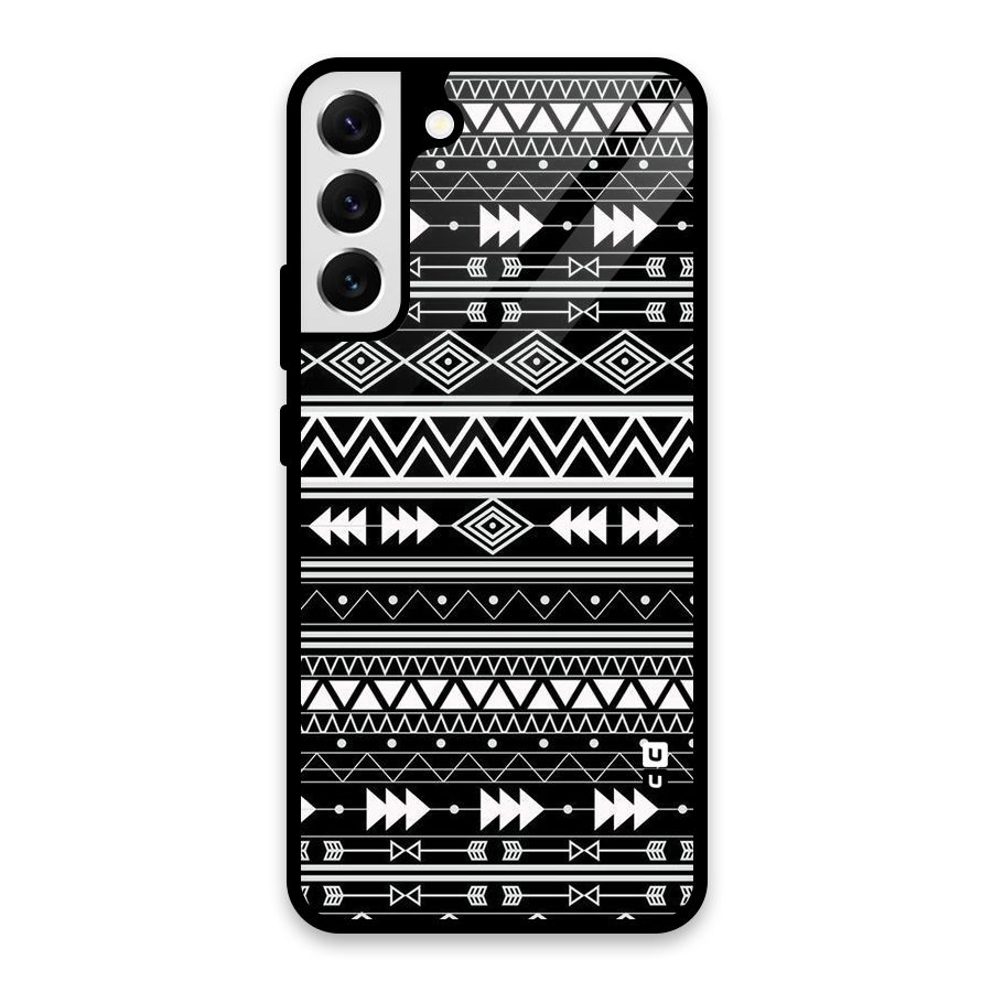 Black Aztec Creativity Glass Back Case for Galaxy S22 Plus 5G