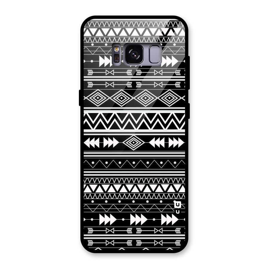 Black Aztec Creativity Glass Back Case for Galaxy S8