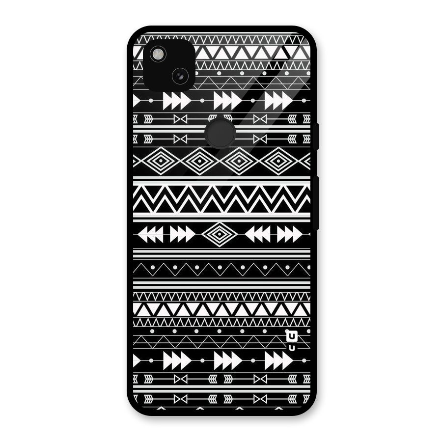 Black Aztec Creativity Glass Back Case for Google Pixel 4a