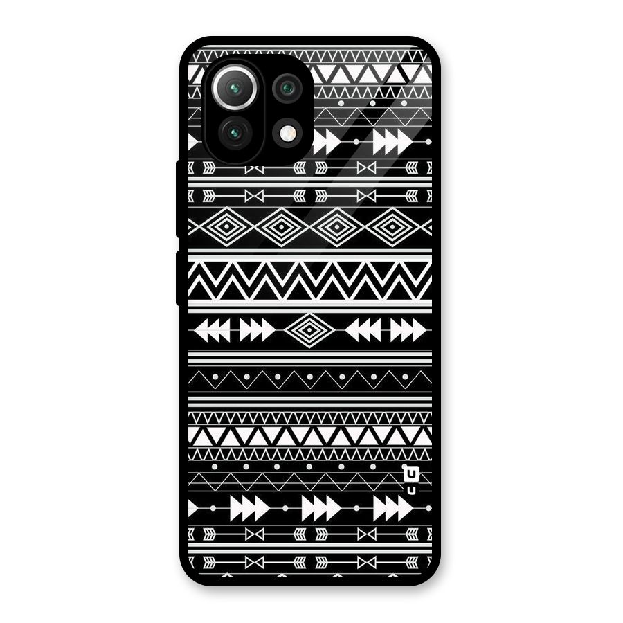 Black Aztec Creativity Glass Back Case for Mi 11 Lite NE 5G