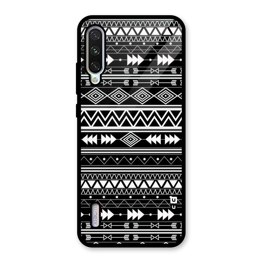 Black Aztec Creativity Glass Back Case for Mi A3