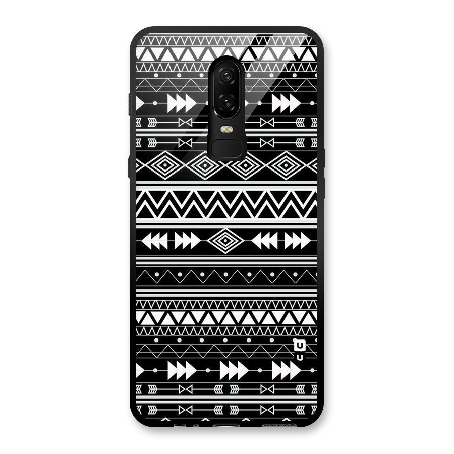 Black Aztec Creativity Glass Back Case for OnePlus 6