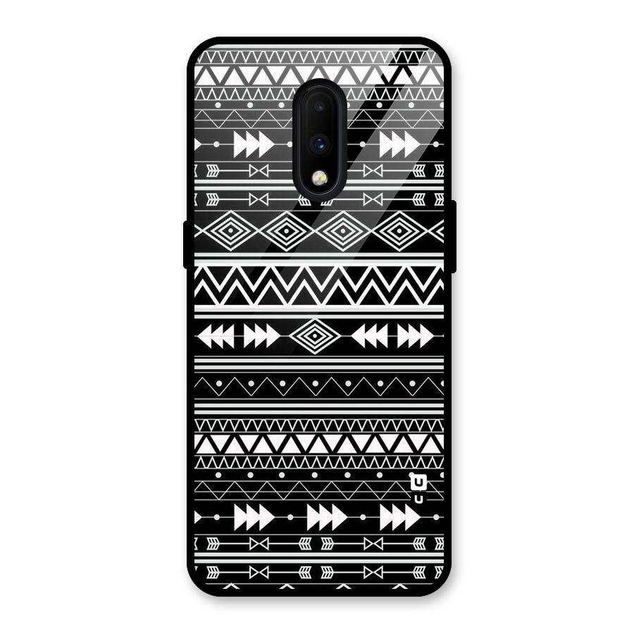 Black Aztec Creativity Glass Back Case for OnePlus 7