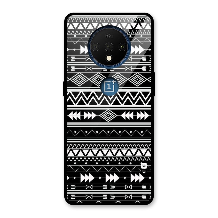 Black Aztec Creativity Glass Back Case for OnePlus 7T
