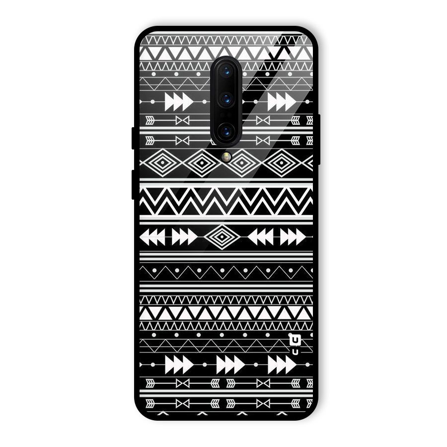 Black Aztec Creativity Glass Back Case for OnePlus 7 Pro