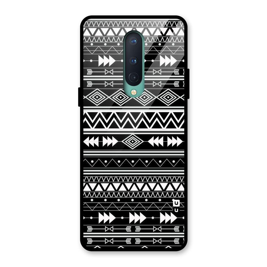 Black Aztec Creativity Glass Back Case for OnePlus 8