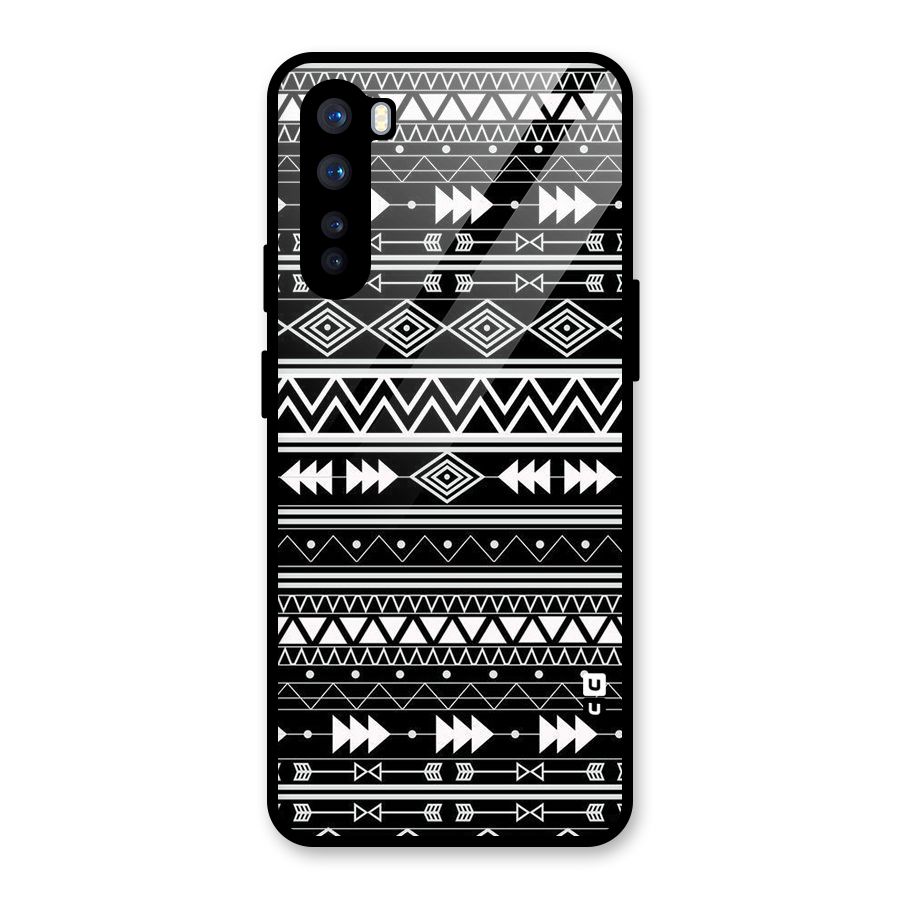 Black Aztec Creativity Glass Back Case for OnePlus Nord