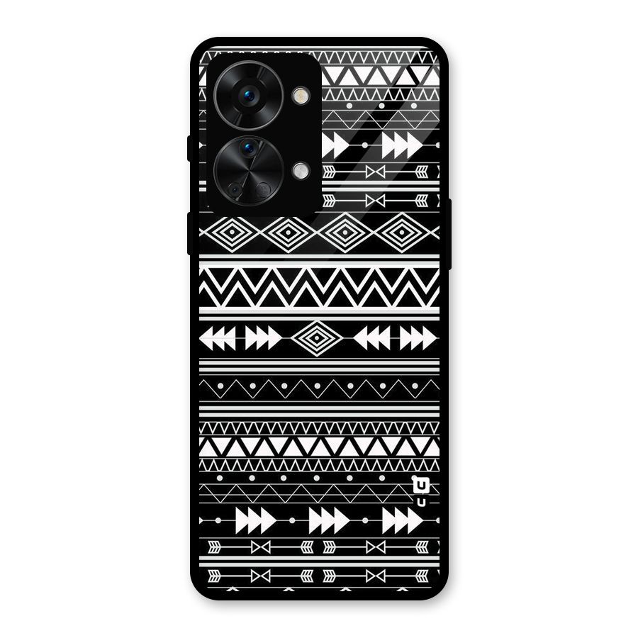 Black Aztec Creativity Glass Back Case for OnePlus Nord 2T