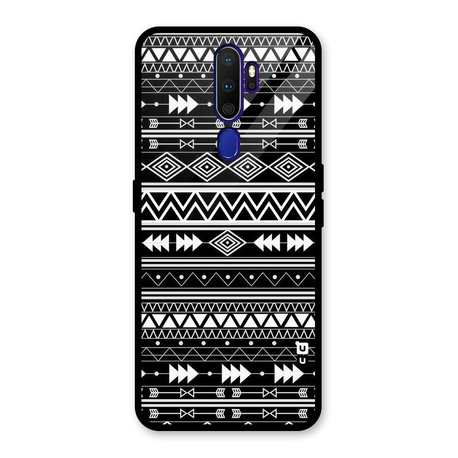 Black Aztec Creativity Glass Back Case for Oppo A9 (2020)