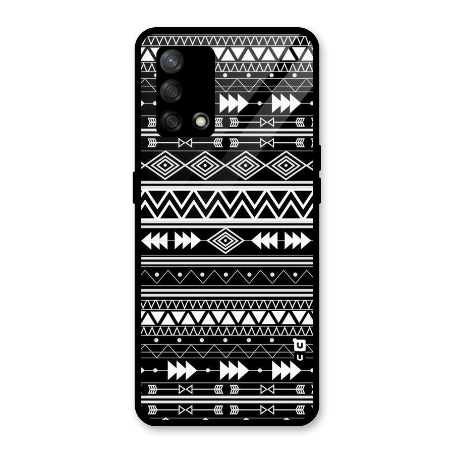 Black Aztec Creativity Glass Back Case for Oppo F19