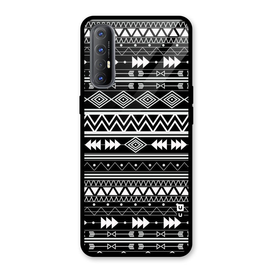 Black Aztec Creativity Glass Back Case for Oppo Reno3 Pro