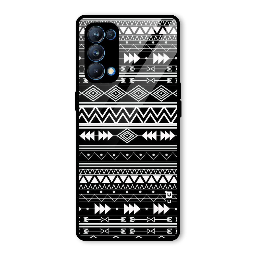 Black Aztec Creativity Glass Back Case for Oppo Reno5 Pro 5G