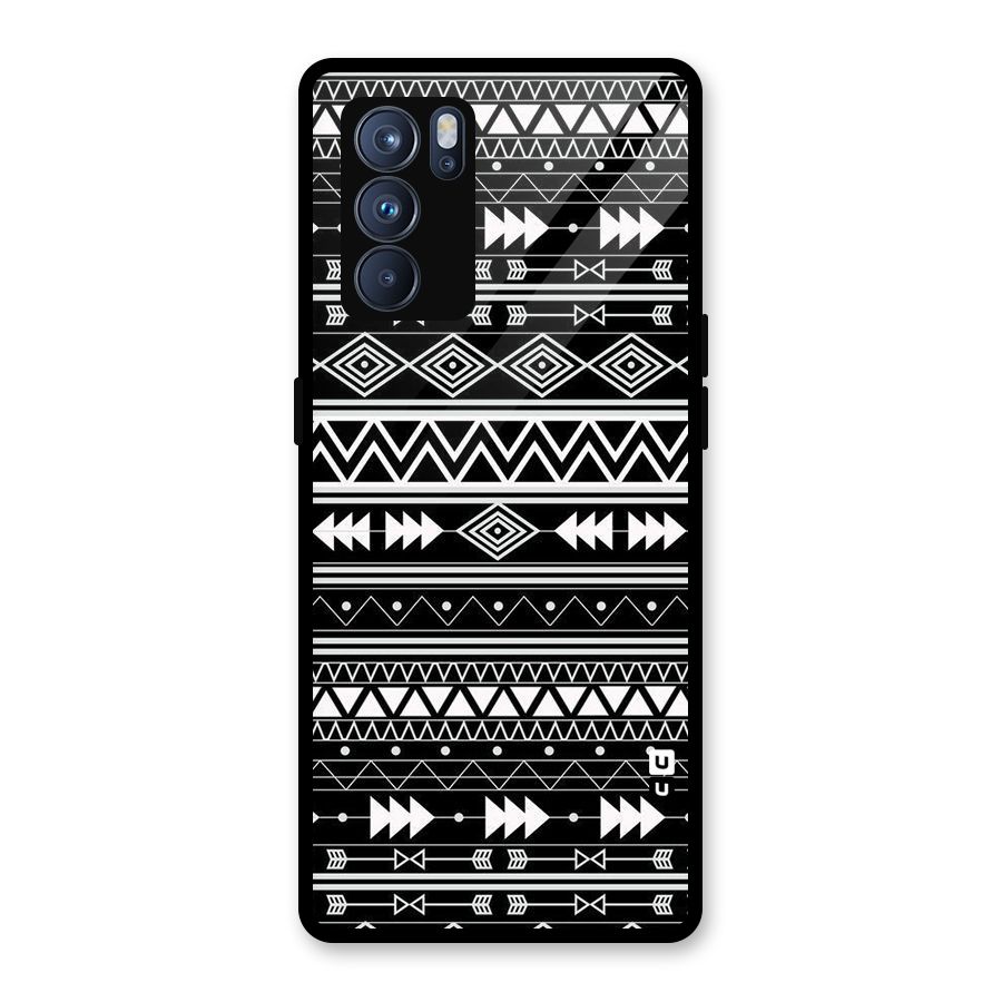 Black Aztec Creativity Glass Back Case for Oppo Reno6 Pro 5G