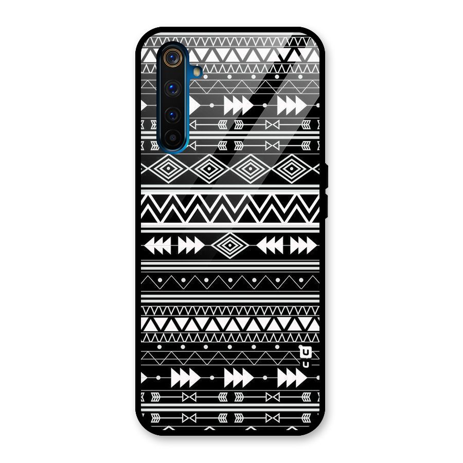 Black Aztec Creativity Glass Back Case for Realme 6 Pro