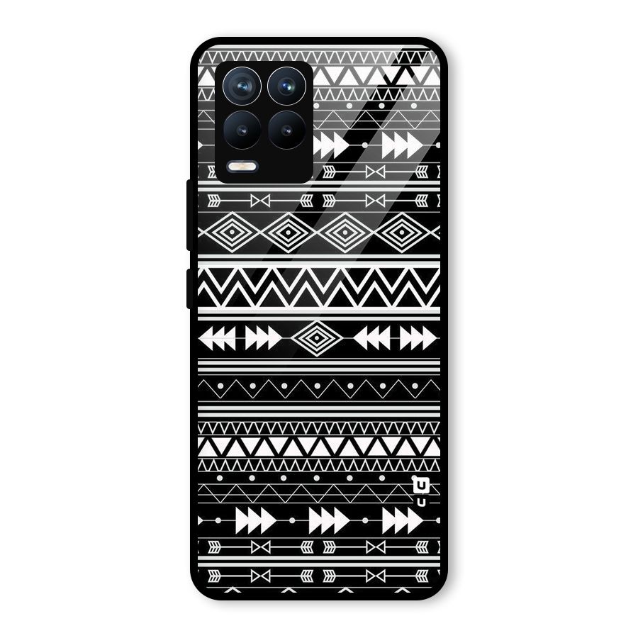 Black Aztec Creativity Glass Back Case for Realme 8 Pro