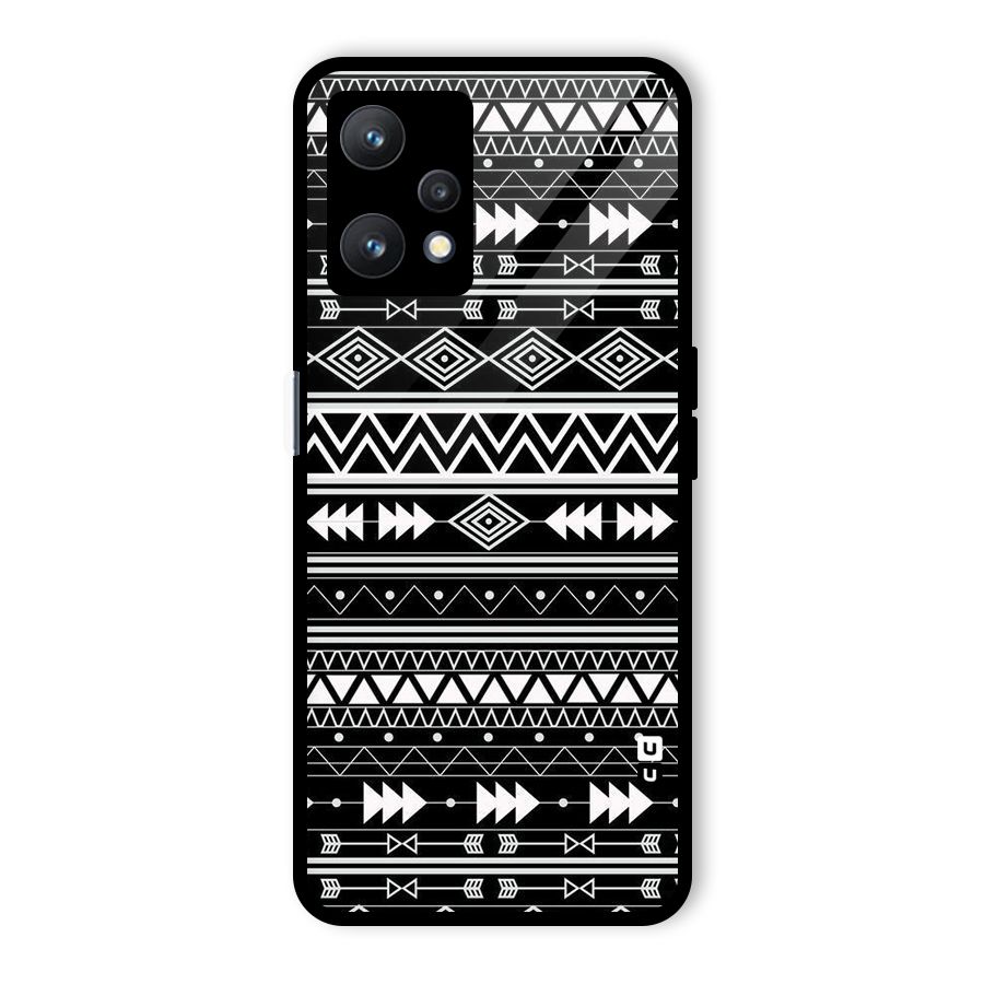 Black Aztec Creativity Glass Back Case for Realme 9 Pro 5G