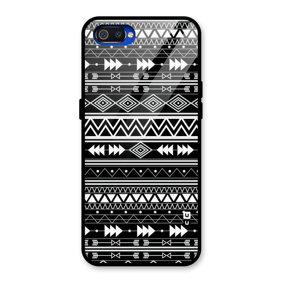 Black Aztec Creativity Glass Back Case for Realme C2
