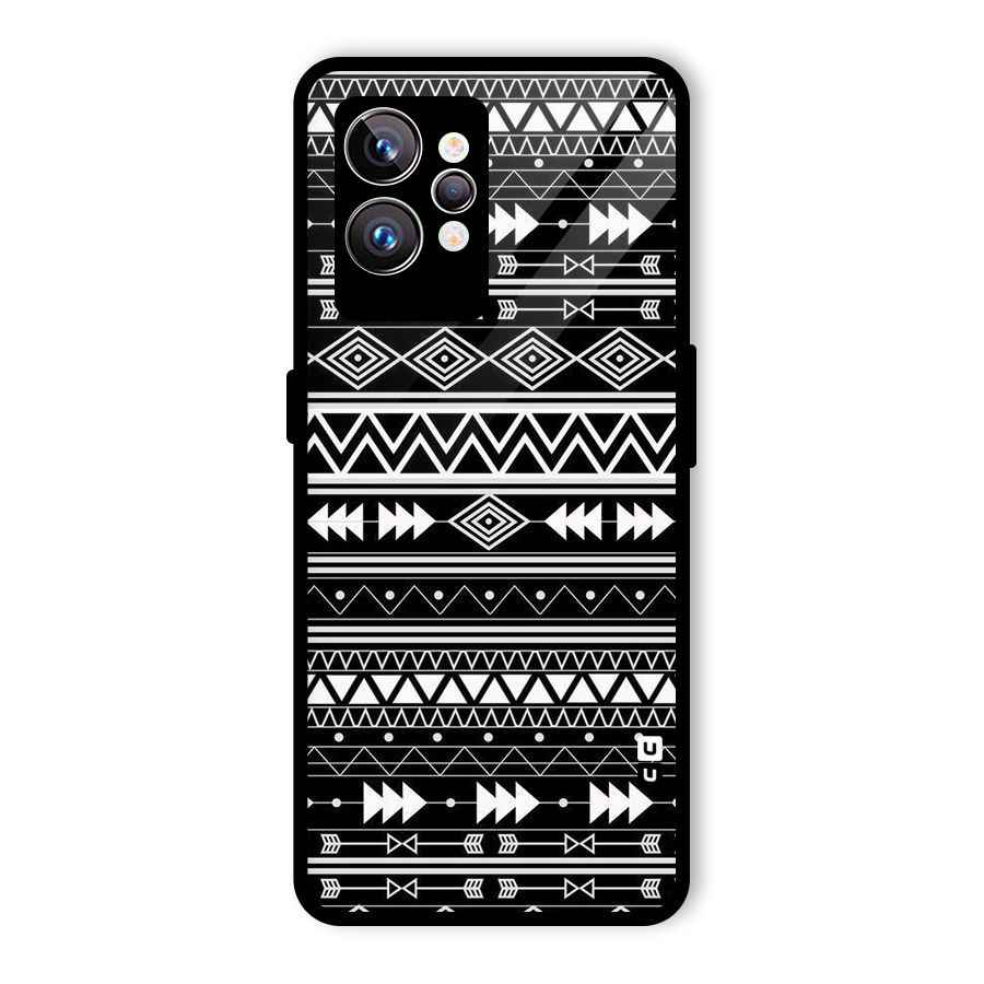 Black Aztec Creativity Glass Back Case for Realme GT2 Pro